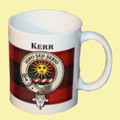 Kerr Tartan Clan Crest Ceramic Mugs Kerr Clan Badge Mugs Set of 2