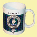 Lamont Tartan Clan Crest Ceramic Mugs Lamont Clan Badge Mugs Set of 4