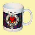 Logan Tartan Clan Crest Ceramic Mugs Logan Clan Badge Mugs Set of 4