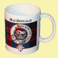 MacDonald Tartan Clan Crest Ceramic Mugs MacDonald Clan Badge Mugs Set of 2
