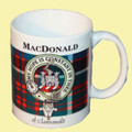 MacDonald Clanranald Clan Crest Ceramic Mugs MacDonald Clanranald Badge Mugs Set of 4