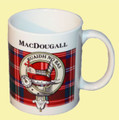 MacDougall Tartan Clan Crest Ceramic Mugs MacDougall Clan Badge Mugs Set of 4