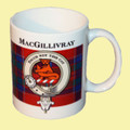 MacGillivray Tartan Clan Crest Ceramic Mugs MacGillivray Clan Badge Mugs Set of 4