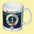 MacIntyre Tartan Clan Crest Ceramic Mugs MacIntyre Clan Badge Mugs Set of 4