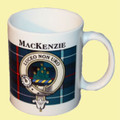 MacKenzie Tartan Clan Crest Ceramic Mugs MacKenzie Clan Badge Mugs Set of 2