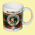 MacMillan Tartan Clan Crest Ceramic Mugs MacMillan Clan Badge Mugs Set of 2