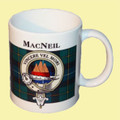 MacNeil Tartan Clan Crest Ceramic Mugs MacNeil Clan Badge Mugs Set of 2