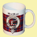MacRae Tartan Clan Crest Ceramic Mugs MacRae Clan Badge Mugs Set of 2