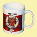 Munro Tartan Clan Crest Ceramic Mugs Munro Clan Badge Mugs Set of 4