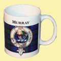 Murray Tartan Clan Crest Ceramic Mugs Murray Clan Badge Mugs Set of 2