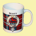 Scott Tartan Clan Crest Ceramic Mugs Scott Clan Badge Mugs Set of 2