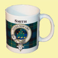 Smith Tartan Clan Crest Ceramic Mugs Smith Clan Badge Mugs Set of 2