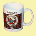 Stewart Tartan Clan Crest Ceramic Mugs Stewart Clan Badge Mugs Set of 2