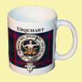 Urquhart Tartan Clan Crest Ceramic Mugs Urquhart Clan Badge Mugs Set of 2