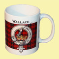 Wallace Tartan Clan Crest Ceramic Mugs Wallace Clan Badge Mugs Set of 2