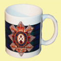 Black Watch Tartan Clan Crest Ceramic Mugs Black Watch Clan Badge Mugs Set of 2