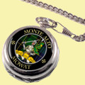 Mowat Clan Crest Round Shaped Chrome Plated Pocket Watch