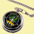 Mouat Clan Crest Round Shaped Chrome Plated Pocket Watch