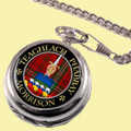 Morrison Clan Crest Round Shaped Chrome Plated Pocket Watch