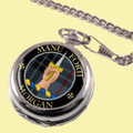 Morgan Clan Crest Round Shaped Chrome Plated Pocket Watch