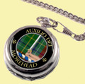 Morehead Clan Crest Round Shaped Chrome Plated Pocket Watch