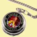 Monypenny Clan Crest Round Shaped Chrome Plated Pocket Watch