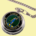Montgomery Clan Crest Round Shaped Chrome Plated Pocket Watch