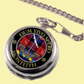 Monteith Clan Crest Round Shaped Chrome Plated Pocket Watch