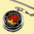 Moncrieff Clan Crest Round Shaped Chrome Plated Pocket Watch