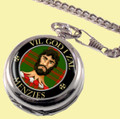 Menzies Clan Crest Round Shaped Chrome Plated Pocket Watch