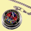 Menteith Clan Crest Round Shaped Chrome Plated Pocket Watch