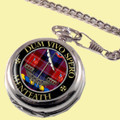 Menteath Clan Crest Round Shaped Chrome Plated Pocket Watch