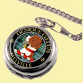 Melville Clan Crest Round Shaped Chrome Plated Pocket Watch