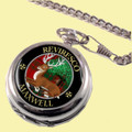 Maxwell Clan Crest Round Shaped Chrome Plated Pocket Watch