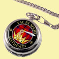 Matheson Clan Crest Round Shaped Chrome Plated Pocket Watch