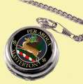 Masterton Clan Crest Round Shaped Chrome Plated Pocket Watch