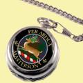 Masterson Clan Crest Round Shaped Chrome Plated Pocket Watch
