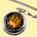 Makgill Clan Crest Round Shaped Chrome Plated Pocket Watch