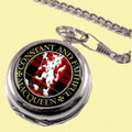 MacQueen Clan Crest Round Shaped Chrome Plated Pocket Watch