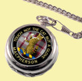 MacPherson Clan Crest Round Shaped Chrome Plated Pocket Watch