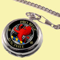 MacPhee Ancient Clan Crest Round Shaped Chrome Plated Pocket Watch