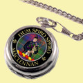 MacLennan Clan Crest Round Shaped Chrome Plated Pocket Watch