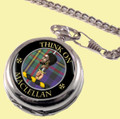 MacLellan Clan Crest Round Shaped Chrome Plated Pocket Watch