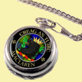 MacLaren Clan Crest Round Shaped Chrome Plated Pocket Watch