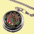 MacKintosh Clan Crest Round Shaped Chrome Plated Pocket Watch