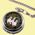 MacIsaac Clan Crest Round Shaped Chrome Plated Pocket Watch