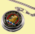 MacGregor Clan Crest Round Shaped Chrome Plated Pocket Watch