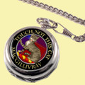 MacGillivray Clan Crest Round Shaped Chrome Plated Pocket Watch