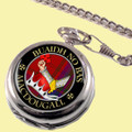 MacDougall Clan Crest Round Shaped Chrome Plated Pocket Watch