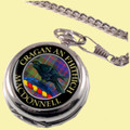 MacDonnell Clan Crest Round Shaped Chrome Plated Pocket Watch